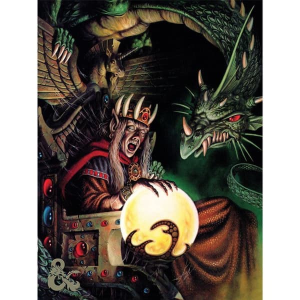 Dungeons & Dragons Dragon Sorcerer Framed Canvas Print Green 40cm x 30cm