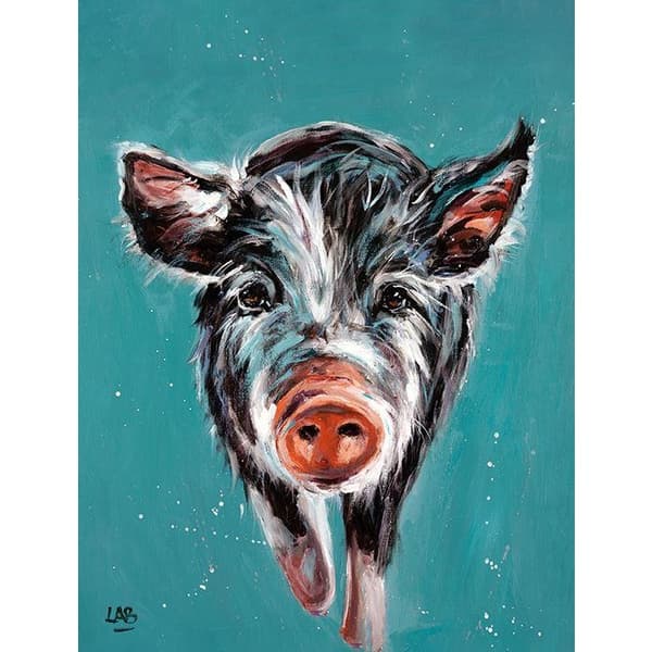 Louise Brown Piggy On The Run Framed Canvas Print