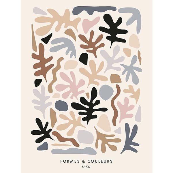 Dominique Vari L´Ele Canvas Print Peach/Brown/Black 40cm x 30cm