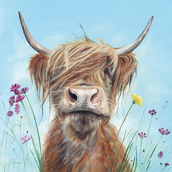 Julia Pankhurst Ronald Junior Framed Canvas Print Blue/Brown 60cm x 60cm