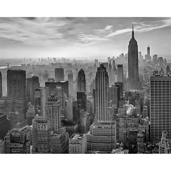 Pyramid International Hazy Gotham Canvas Print Grey 50cm x 40cm