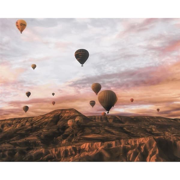 Pyramid International Cappodocia Hot Air Balloon Canvas Print Brown 50cm x 40cm
