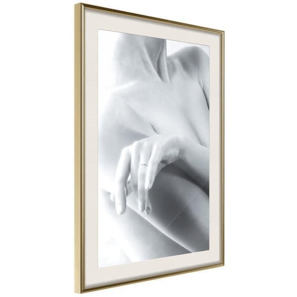 Inramad Poster / Tavla - Natural Sensuality Guldram med passepartout 20x30