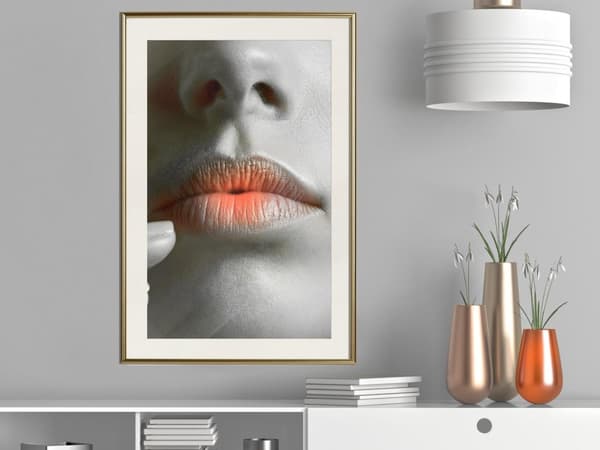 Inramad Poster / Tavla - Ombre Lips