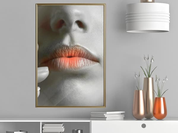 Inramad Poster / Tavla - Ombre Lips