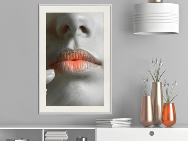 Inramad Poster / Tavla - Ombre Lips