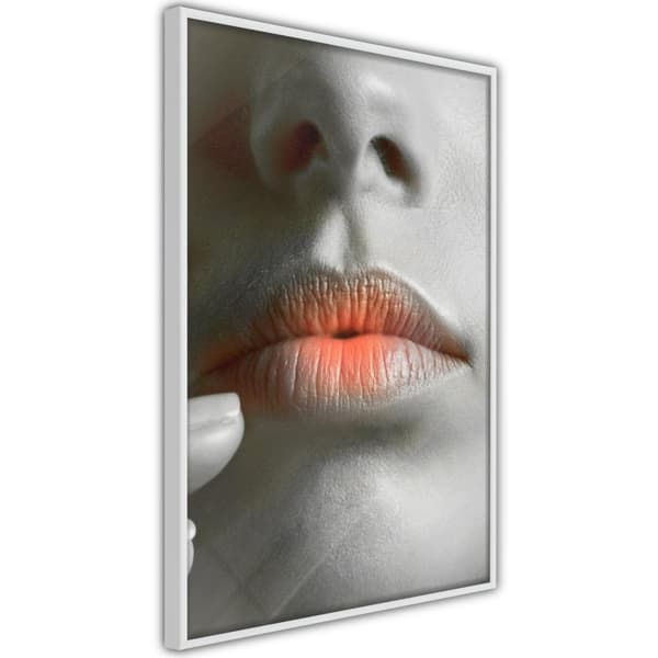 Inramad Poster / Tavla - Ombre Lips Vit ram 30x45