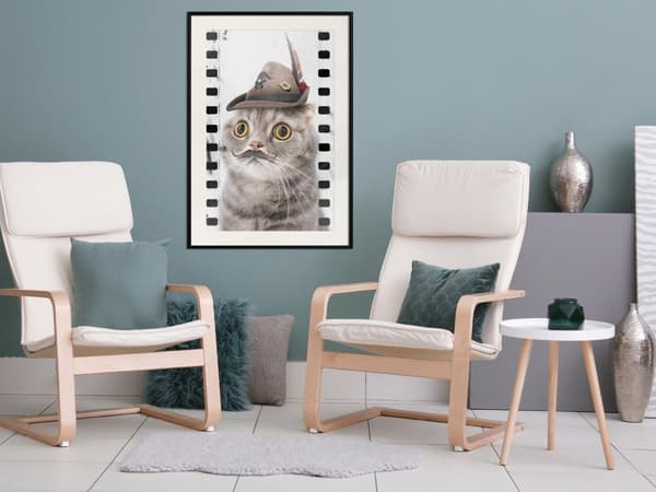 Inramad Poster / Tavla - Dressed Up Cat