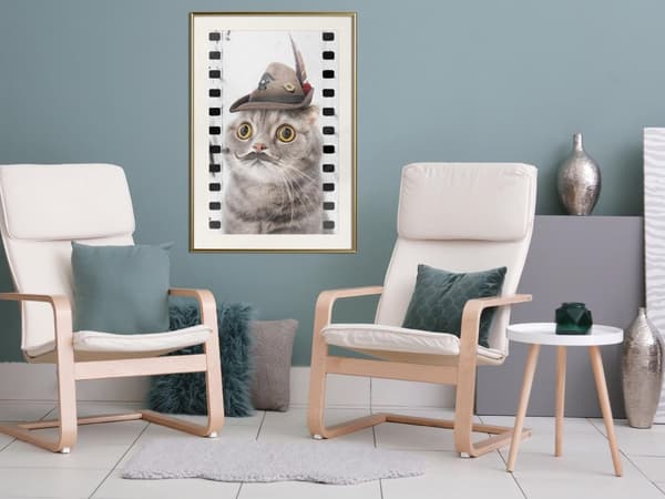 Inramad Poster / Tavla - Dressed Up Cat