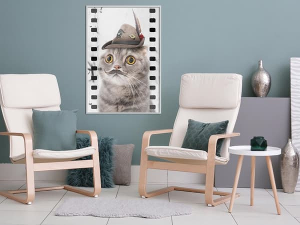 Inramad Poster / Tavla - Dressed Up Cat