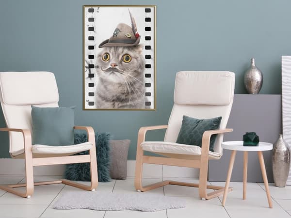 Inramad Poster / Tavla - Dressed Up Cat