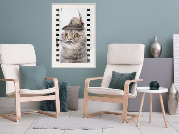 Inramad Poster / Tavla - Dressed Up Cat