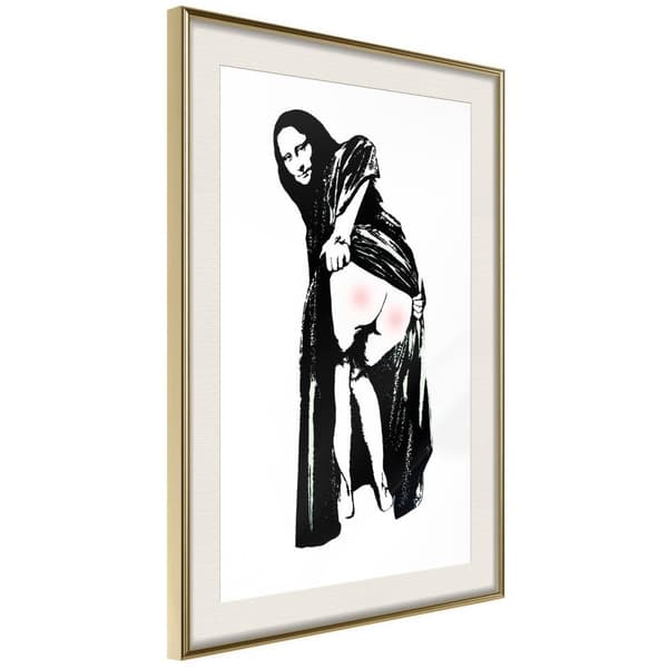 Inramad Poster / Tavla - Moona Lisa Guldram med passepartout 40x60