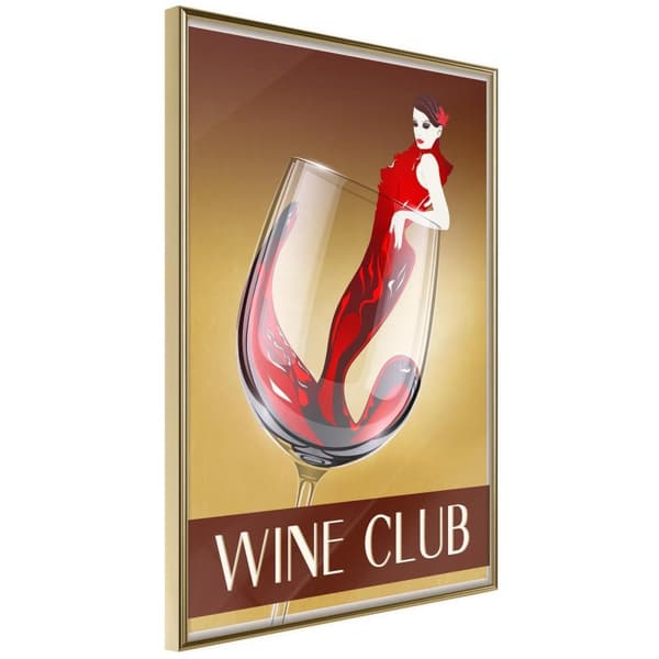 Inramad Poster / Tavla - Woman is Like a Wine