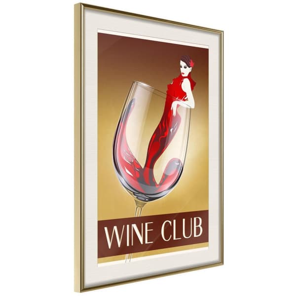 Inramad Poster / Tavla - Woman is Like a Wine
