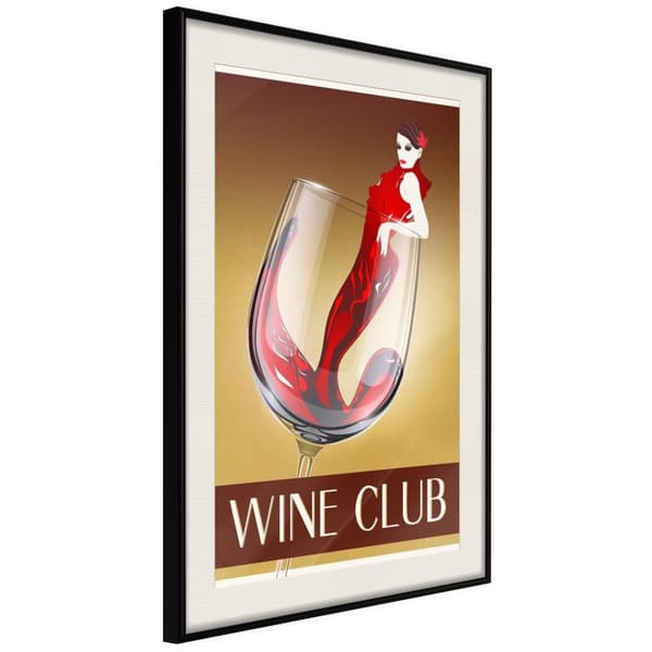 Inramad Poster / Tavla - Woman is Like a Wine