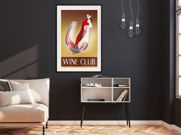 Inramad Poster / Tavla - Woman is Like a Wine
