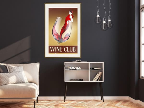 Inramad Poster / Tavla - Woman is Like a Wine