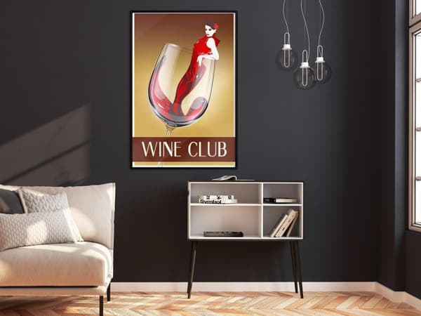 Inramad Poster / Tavla - Woman is Like a Wine