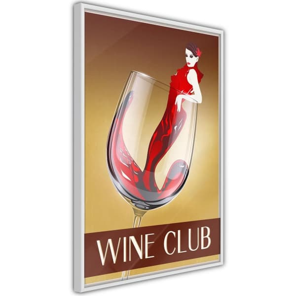 Inramad Poster / Tavla - Woman is Like a Wine Vit ram 30x45