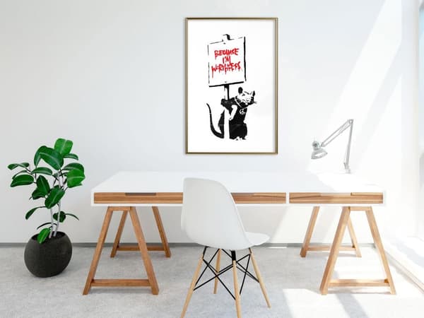 Inramad Poster / Tavla - Banksy: Because I’m Worthless