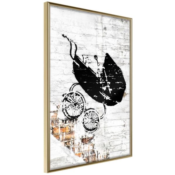 Inramad Poster / Tavla - Banksy: Baby Stroller