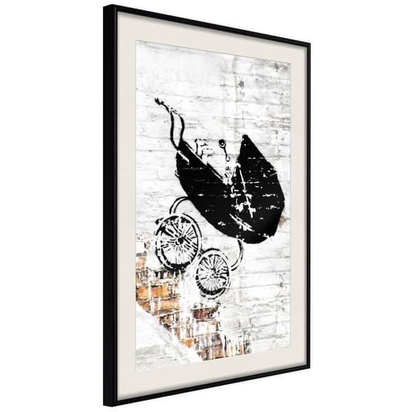 Inramad Poster / Tavla - Banksy: Baby Stroller