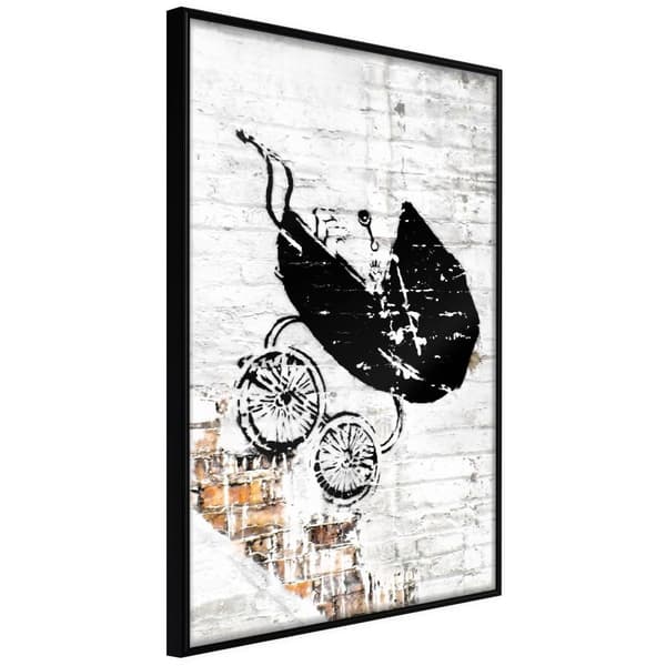 Inramad Poster / Tavla - Banksy: Baby Stroller
