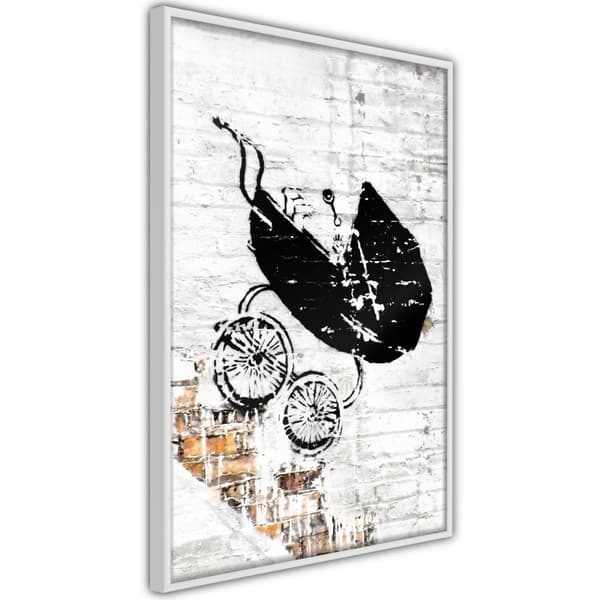 Inramad Poster / Tavla - Banksy: Baby Stroller