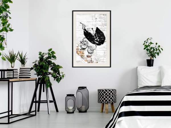 Inramad Poster / Tavla - Banksy: Baby Stroller