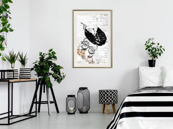 Inramad Poster / Tavla - Banksy: Baby Stroller