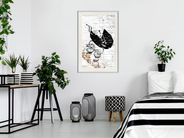 Inramad Poster / Tavla - Banksy: Baby Stroller