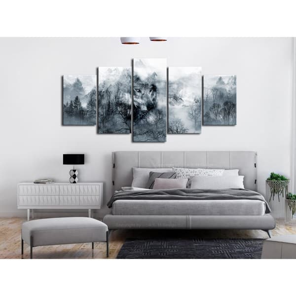 Canvas Tavla - Mountain Predator (5 delar) Wide