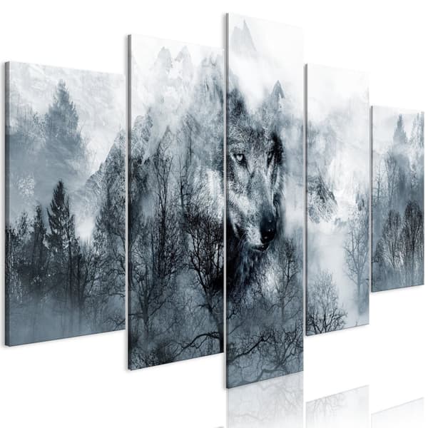 Canvas Tavla - Mountain Predator (5 delar) Wide 100x50