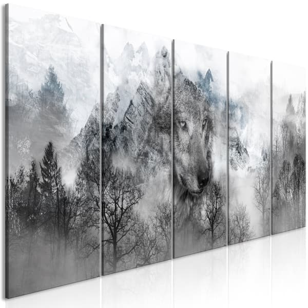 Canvas Tavla - Mountain Predator (5 delar) Narrow
