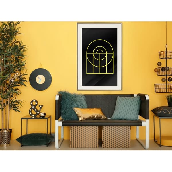 Inramad Poster / Tavla - Yellow Lines