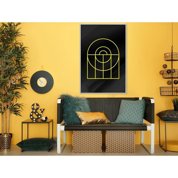Inramad Poster / Tavla - Yellow Lines