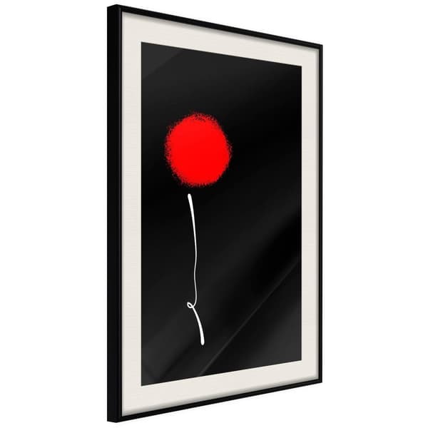 Inramad Poster / Tavla - Dot and Line Svart ram med passepartout 40x60