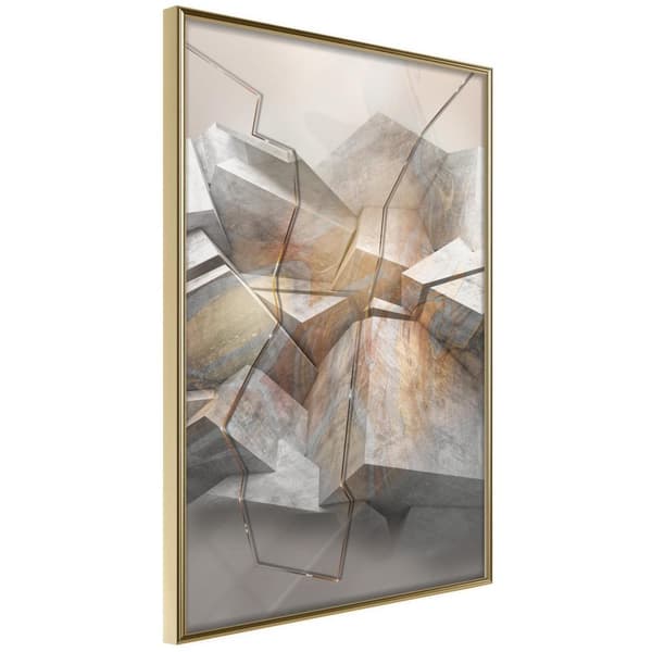 Inramad Poster / Tavla - Earthquake Guldram 30x45