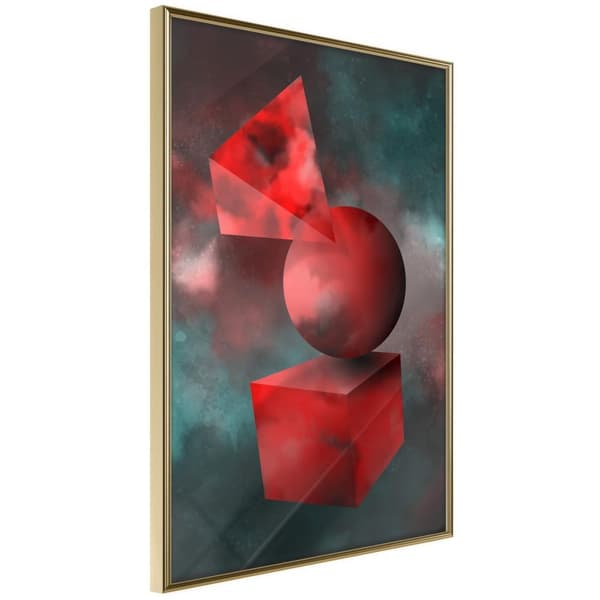 Inramad Poster / Tavla - Red Solid Figures