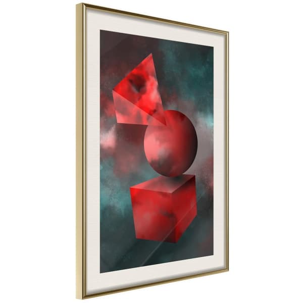 Inramad Poster / Tavla - Red Solid Figures