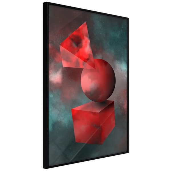 Inramad Poster / Tavla - Red Solid Figures