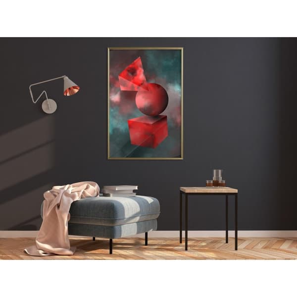 Inramad Poster / Tavla - Red Solid Figures