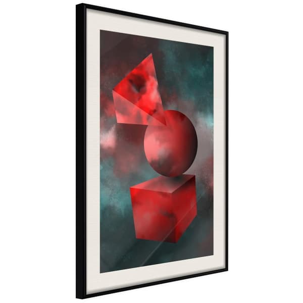 Inramad Poster / Tavla - Red Solid Figures