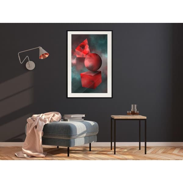 Inramad Poster / Tavla - Red Solid Figures