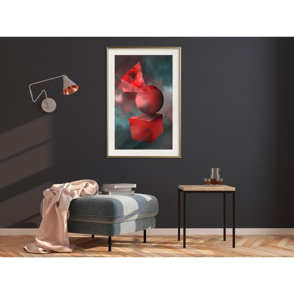 Inramad Poster / Tavla - Red Solid Figures