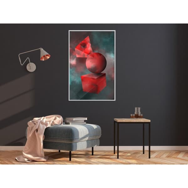 Inramad Poster / Tavla - Red Solid Figures