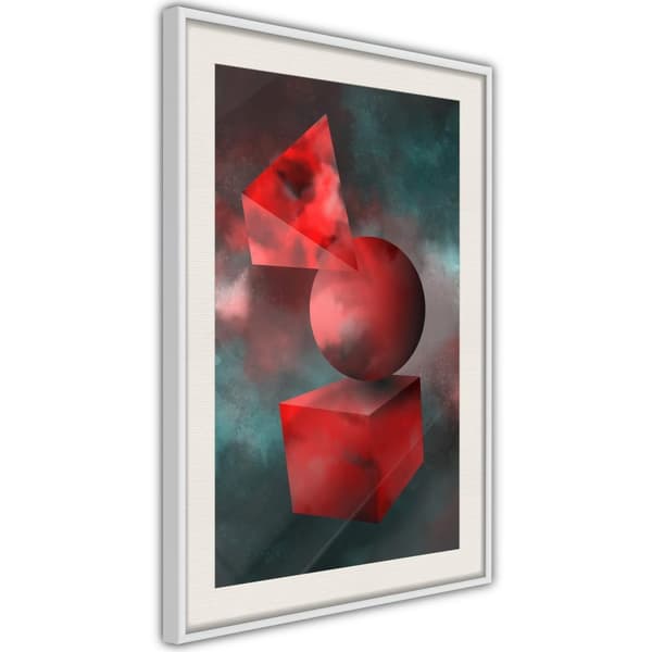 Inramad Poster / Tavla - Red Solid Figures