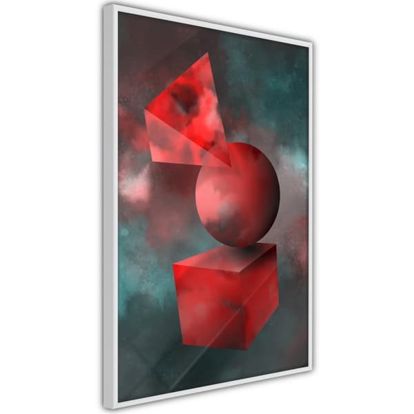 Inramad Poster / Tavla - Red Solid Figures