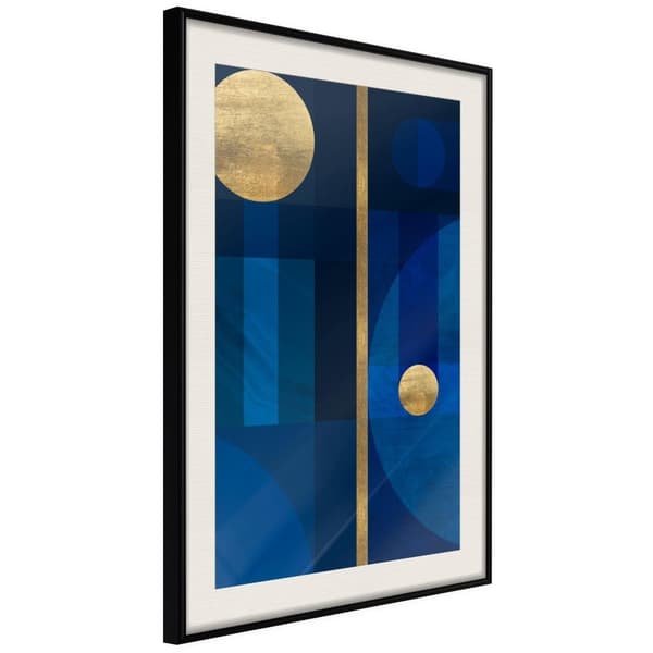 Inramad Poster / Tavla - Two Moons Svart ram med passepartout 20x30